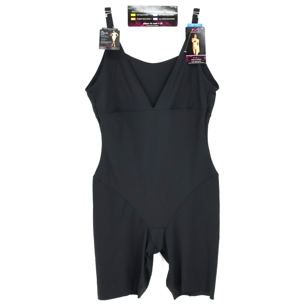 Maidenform Shapewear Womens XL Black Singlet One Piece Sleek Smoother New